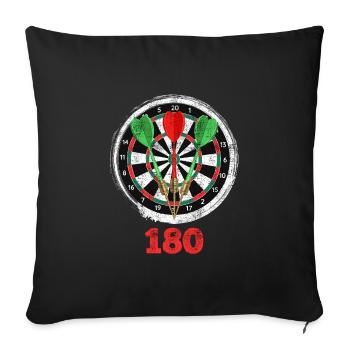 Fléchettes 180 jeu de fléchettes 180 en fléchettes - Housse de coussin décorative 45 x 45 cm - noir - Devant