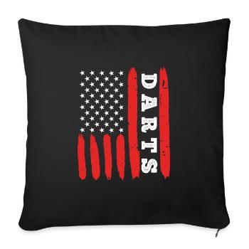 Dart USA Flagge US Fan Darts - Sofakissenbezug 45 x 45 cm - Schwarz - Vorne