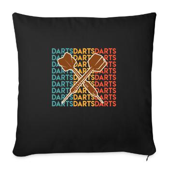 Darts Play Dart Arrows Darts Darts Darts - Sofa pillowcase 17,3'' x 17,3'' (45 x 45 cm) - black - Front