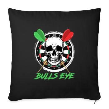 Bullseye Darts Bone Face Dartboard Dart - Housse de coussin décorative 45 x 45 cm - noir - Devant