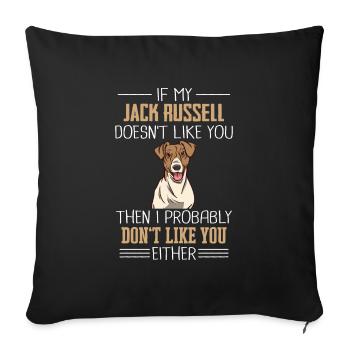 Jack Russell Terrier Dog Owner - Sofa pillowcase 17,3'' x 17,3'' (45 x 45 cm) - black - Front