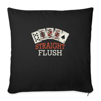 Poker Casino Texas Hold'em Pokerspieler - Sofakissenbezug 45 x 45 cm - Schwarz - Vorne