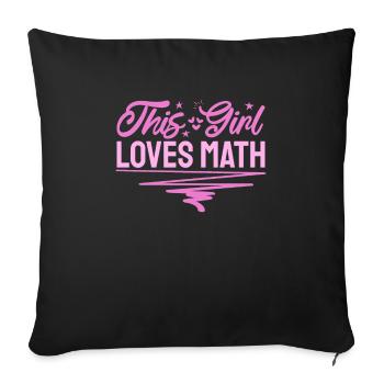Cette fille aime les mathématiques pour les étudiants en mathématiques - Housse de coussin décorative 45 x 45 cm - noir - Devant