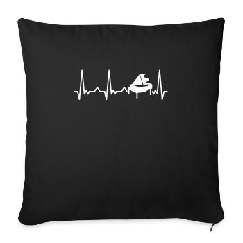 Piano Klavier Instrument de piano - Housse de coussin décorative 45 x 45 cm - noir - Devant