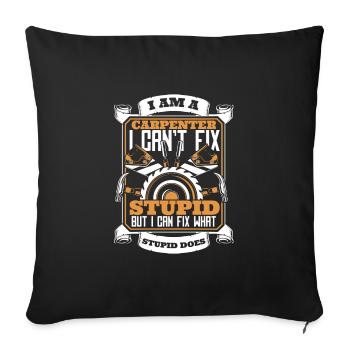 Menuisier Menuiserie - Housse de coussin décorative 45 x 45 cm - noir - Devant