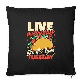 Taco Tacos Mexican Food Mexico - Sofa pillowcase 17,3'' x 17,3'' (45 x 45 cm) - black - Front