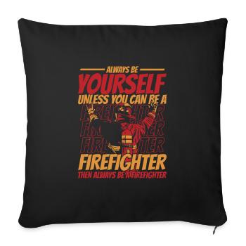 Pompier - Housse de coussin décorative 45 x 45 cm - noir - Devant