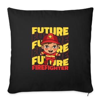 Pompier - Housse de coussin décorative 45 x 45 cm - noir - Devant