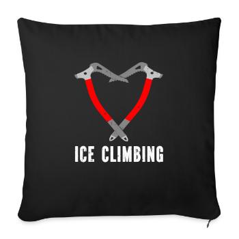 J’adore les pics à glace grimpeurs sur glace - Housse de coussin décorative 45 x 45 cm - noir - Devant