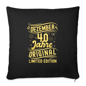 Décembre 40 ans Original Édition Limitée - Housse de coussin décorative 45 x 45 cm - noir - Devant