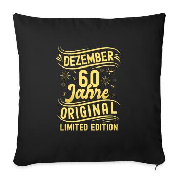 Décembre 60 Ans Original Édition Limitée - Housse de coussin décorative 45 x 45 cm - noir - Devant