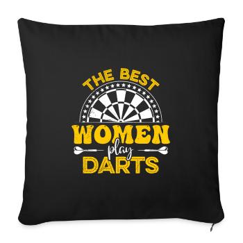 Best Women's Darts Ladies Darts Accessories Darts - Sofa pillowcase 17,3'' x 17,3'' (45 x 45 cm) - black - Front