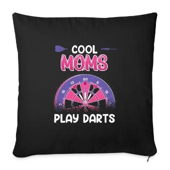 Cool Mamas Play Darts Women Darts Accessories Darts - Sofa pillowcase 17,3'' x 17,3'' (45 x 45 cm) - black - Front