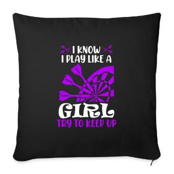 Filles Fléchettes Femmes Fléchettes Fléchettes Fléchettes Fléchettes - Housse de coussin décorative 45 x 45 cm - noir - Devant