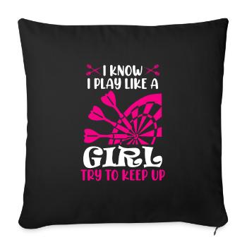 Girls Darts Women Darts Darts Dartboard Darts - Sofa pillowcase 17,3'' x 17,3'' (45 x 45 cm) - black - Front