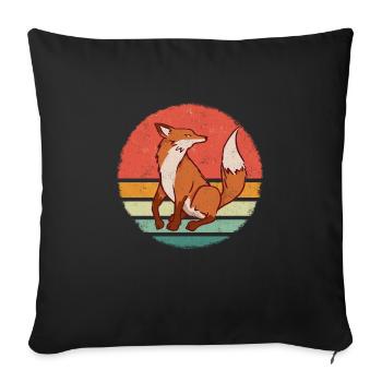 Fox Foxes Animal - Sofa pillowcase 17,3'' x 17,3'' (45 x 45 cm) - black - Front