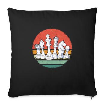 Chess Chess Players - Sofa pillowcase 17,3'' x 17,3'' (45 x 45 cm) - black - Front