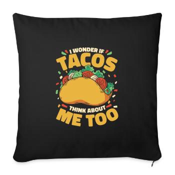 Taco Tacos Mexican Food Mexico - Sofa pillowcase 17,3'' x 17,3'' (45 x 45 cm) - black - Front