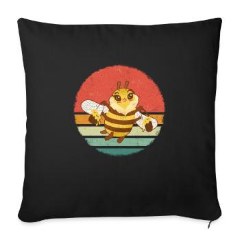 Honey bee Beekeeper Bees Bees Bee - Sofa pillowcase 17,3'' x 17,3'' (45 x 45 cm) - black - Front