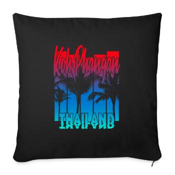 Koh Phangan Thaïlande - Housse de coussin décorative 45 x 45 cm - noir - Devant