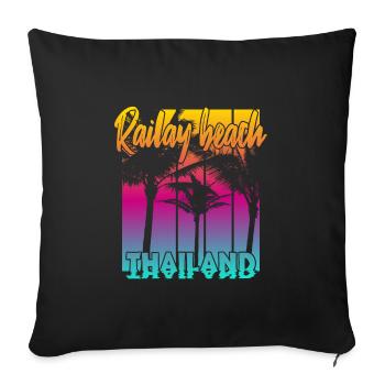 Railay Beach Thailand - Sofa pillowcase 17,3'' x 17,3'' (45 x 45 cm) - black - Front