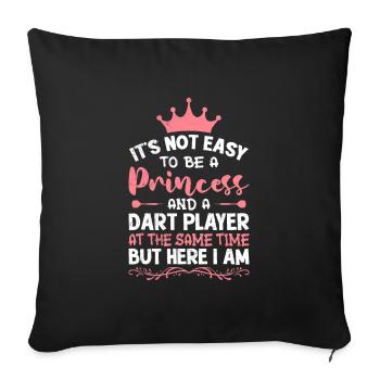 Princess Darts Women Darts Darts Accessories Darts - Sofa pillowcase 17,3'' x 17,3'' (45 x 45 cm) - black - Front