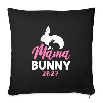 Maman Lapin 2023 tomber enceinte Mère Maman - Housse de coussin décorative 45 x 45 cm - noir - Devant