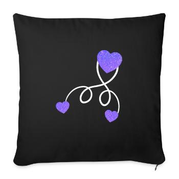 Pregnant Baby Love pregnant with twins - Sofa pillowcase 17,3'' x 17,3'' (45 x 45 cm) - black - Front