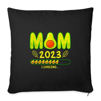 Mama 2023 loading Schwangerschaft Baby Avocado - Sofakissenbezug 45 x 45 cm - Schwarz - Vorne