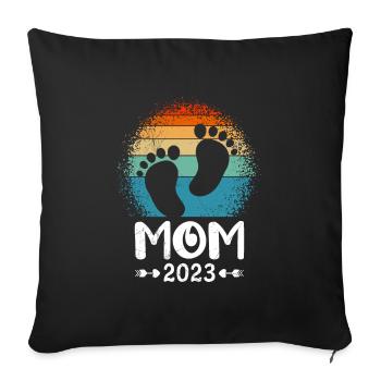 Mama 2023 Mutter schwanger werden Schwangerschaft - Sofakissenbezug 45 x 45 cm - Schwarz - Vorne