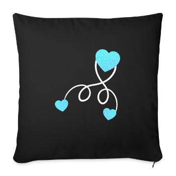 Pregnant Baby Love pregnant with twins - Sofa pillowcase 17,3'' x 17,3'' (45 x 45 cm) - black - Front