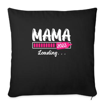 Mama to be 2023 pregnant with girl Mama - Sofa pillowcase 17,3'' x 17,3'' (45 x 45 cm) - black - Front