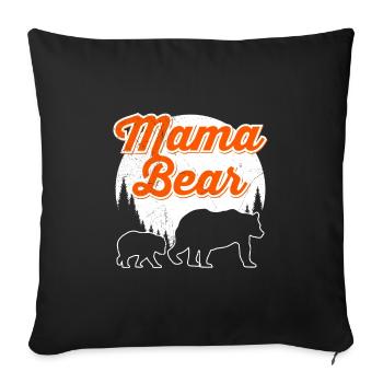 Mama Bear Famille Enfants Fille Fils Mama - Housse de coussin décorative 45 x 45 cm - noir - Devant