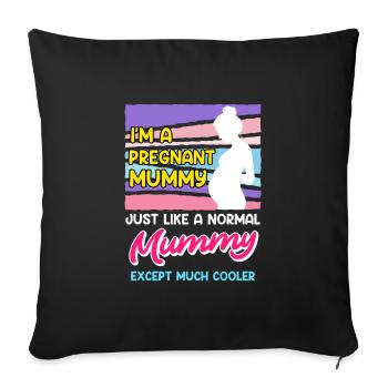Schwangerschaft Mutter werden schwangere Mama - Sofakissenbezug 45 x 45 cm - Schwarz - Vorne