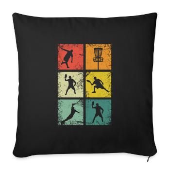 Frisbee Disc Golf - Sofakissenbezug 45 x 45 cm - Schwarz - Vorne