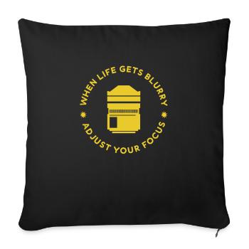 Photographie Caméra Photographe Photo Cameraman - Housse de coussin décorative 45 x 45 cm - noir - Devant