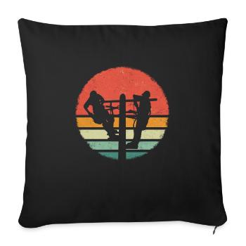 Lineman Elektrokabel Strommast Elektriker - Sofakissenbezug 45 x 45 cm - Schwarz - Vorne