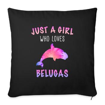 Bélugas Océan Bélugas Baleines - Housse de coussin décorative 45 x 45 cm - noir - Devant