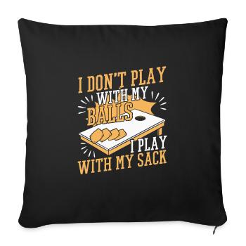 Cornhole Bean Bag Cornhole Joueur - Housse de coussin décorative 45 x 45 cm - noir - Devant
