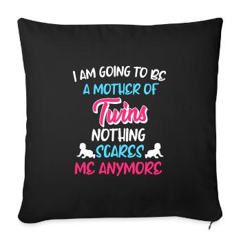 Mère de jumeaux Love high 2 maman enceinte - Housse de coussin décorative 45 x 45 cm - noir - Devant