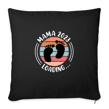 Maman 2023 enceinte d’une fille Garçon Maman - Housse de coussin décorative 45 x 45 cm - noir - Devant