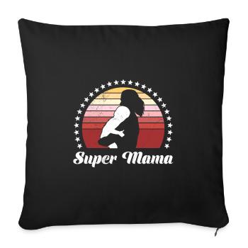 Super Mama Bear Family Mother Child Mama - Sofa pillowcase 17,3'' x 17,3'' (45 x 45 cm) - black - Front