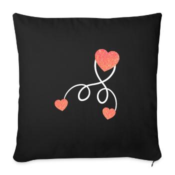 Pregnant Baby Love pregnant with twins - Sofa pillowcase 17,3'' x 17,3'' (45 x 45 cm) - black - Front