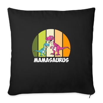 Dinosaur Mamasaurus Kids Dino Super Mama - Sofa pillowcase 17,3'' x 17,3'' (45 x 45 cm) - black - Front