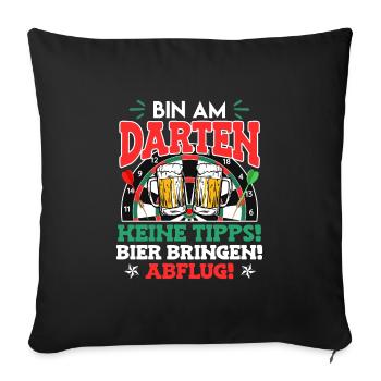 Je suis au Darten! Apportez de la bière et décollez! - Housse de coussin décorative 45 x 45 cm - noir - Devant