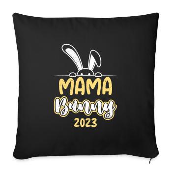 Maman Lapin 2023 tomber enceinte Mère Maman - Housse de coussin décorative 45 x 45 cm - noir - Devant