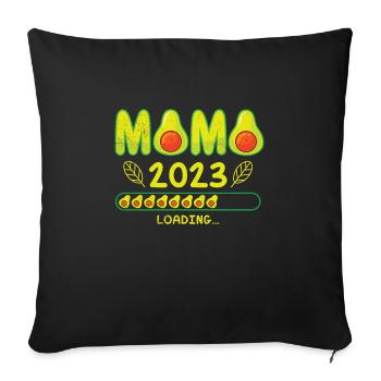 Mama 2023 loading Schwangerschaft Baby Avocado - Sofakissenbezug 45 x 45 cm - Schwarz - Vorne