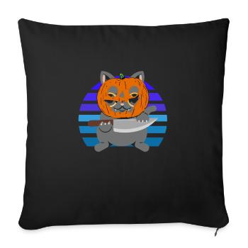 Halloween Cat Pumpkin Head - Sofa pillowcase 17,3'' x 17,3'' (45 x 45 cm) - black - Front