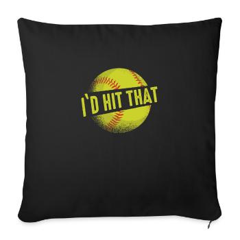 Softball Sport Softball Player - Sofa pillowcase 17,3'' x 17,3'' (45 x 45 cm) - black - Front