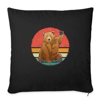 Bear Grizzly Bear Brown Bear Bears - Sofa pillowcase 17,3'' x 17,3'' (45 x 45 cm) - black - Front